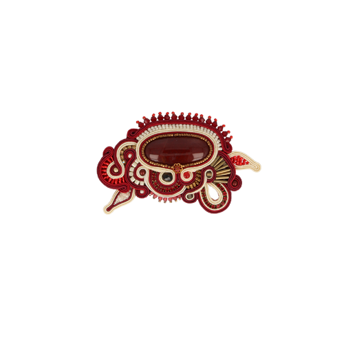 Rotes Soutache Elemente mit Jaspis Rotes Soutache Elemente mit Jaspis